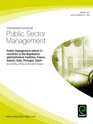 cover image of International Journal of Public Sector Management, Volume 21, Issue 2